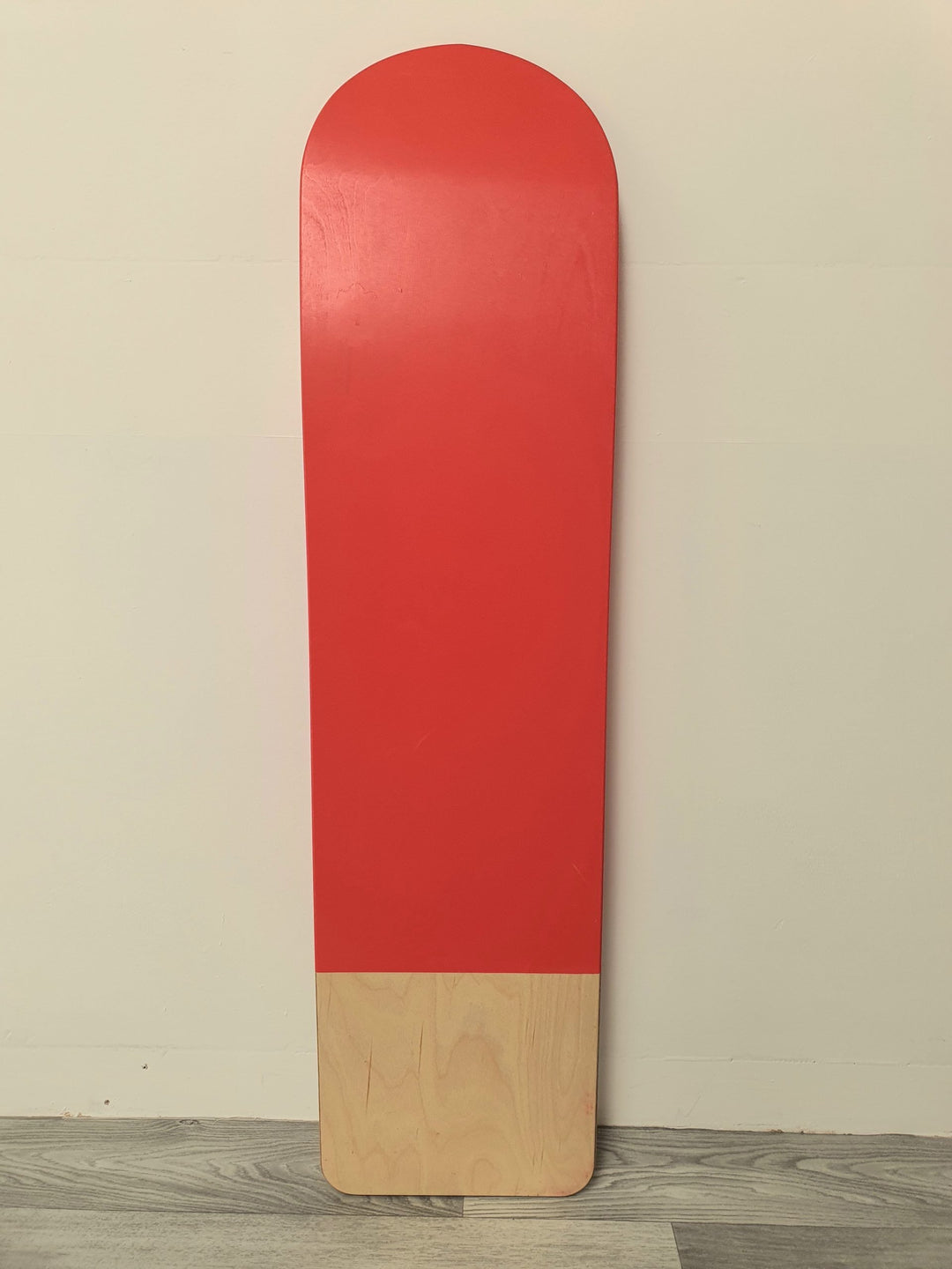 Bottom of Dick Pearce & Friends Bellyboard in Red with a Linseed Oil Tail