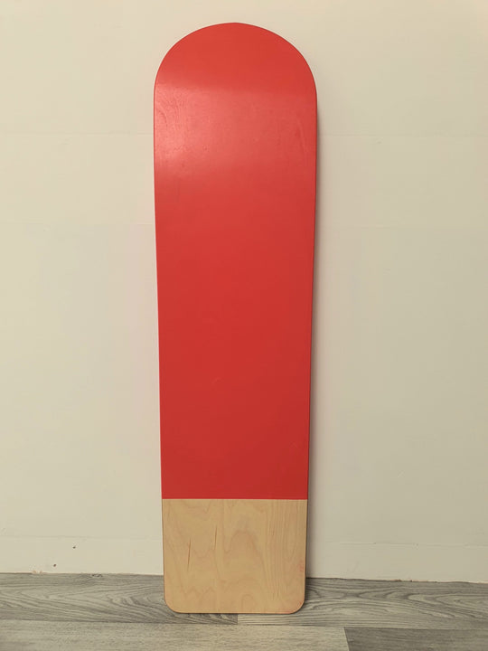 Bottom of Dick Pearce & Friends Bellyboard in Red with a Linseed Oil Tail
