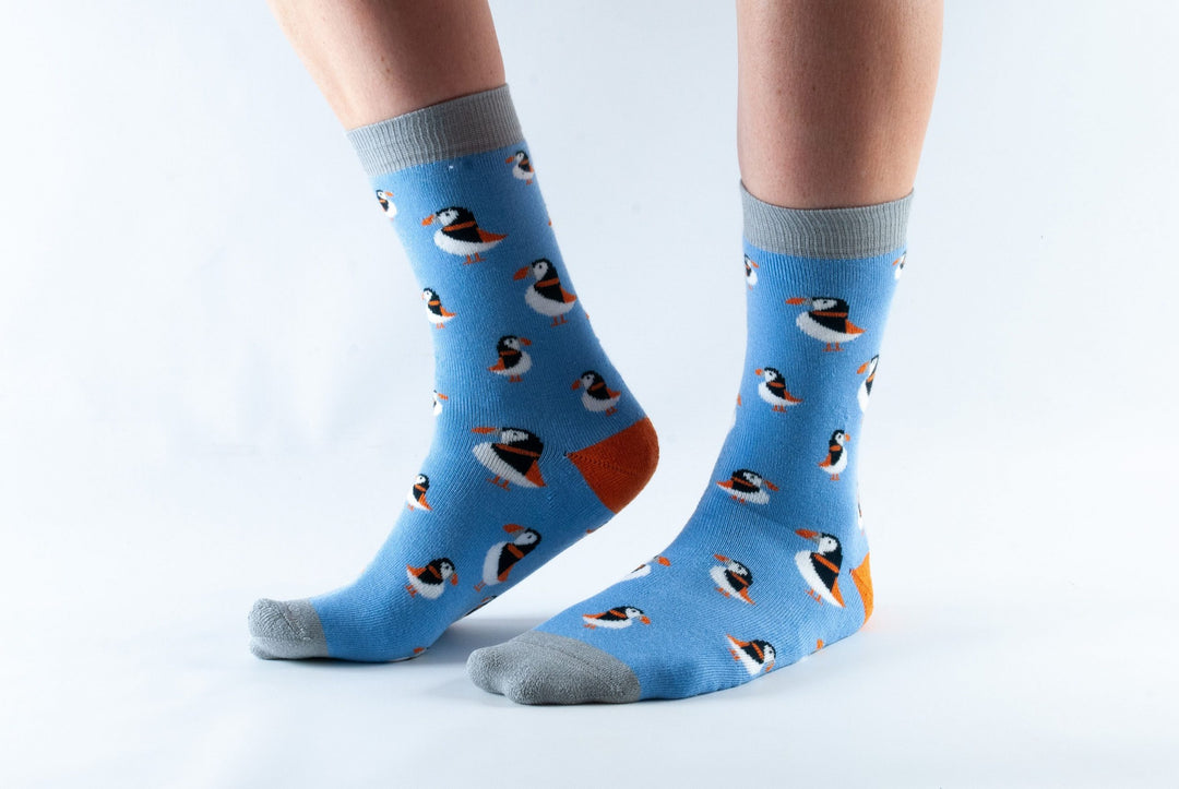Doris & Dude Socks - Blue Puffin Toast