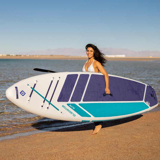 Gladiator Elite 11'6 x 34 Paddleboard Female Beach Image