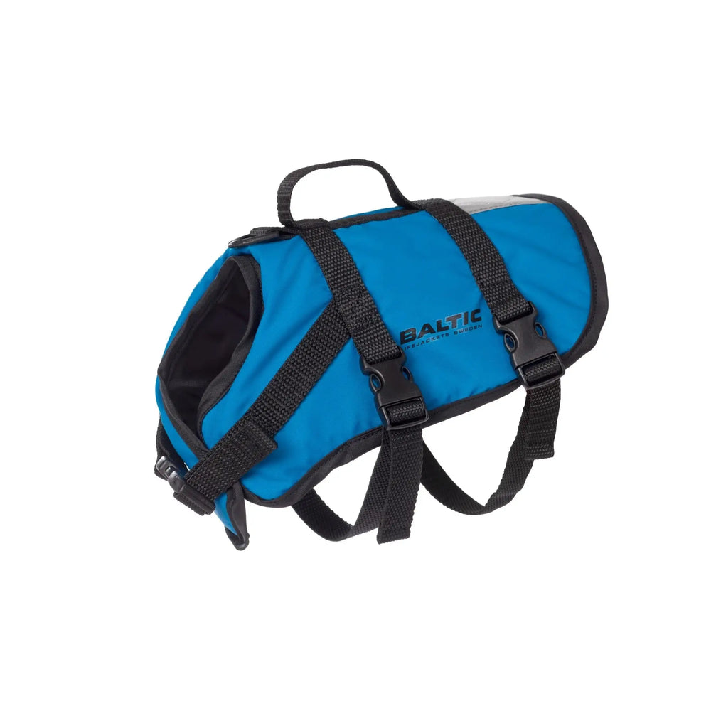 Image of a Baltic Pluto Dog Buoyancy Aid in blue.