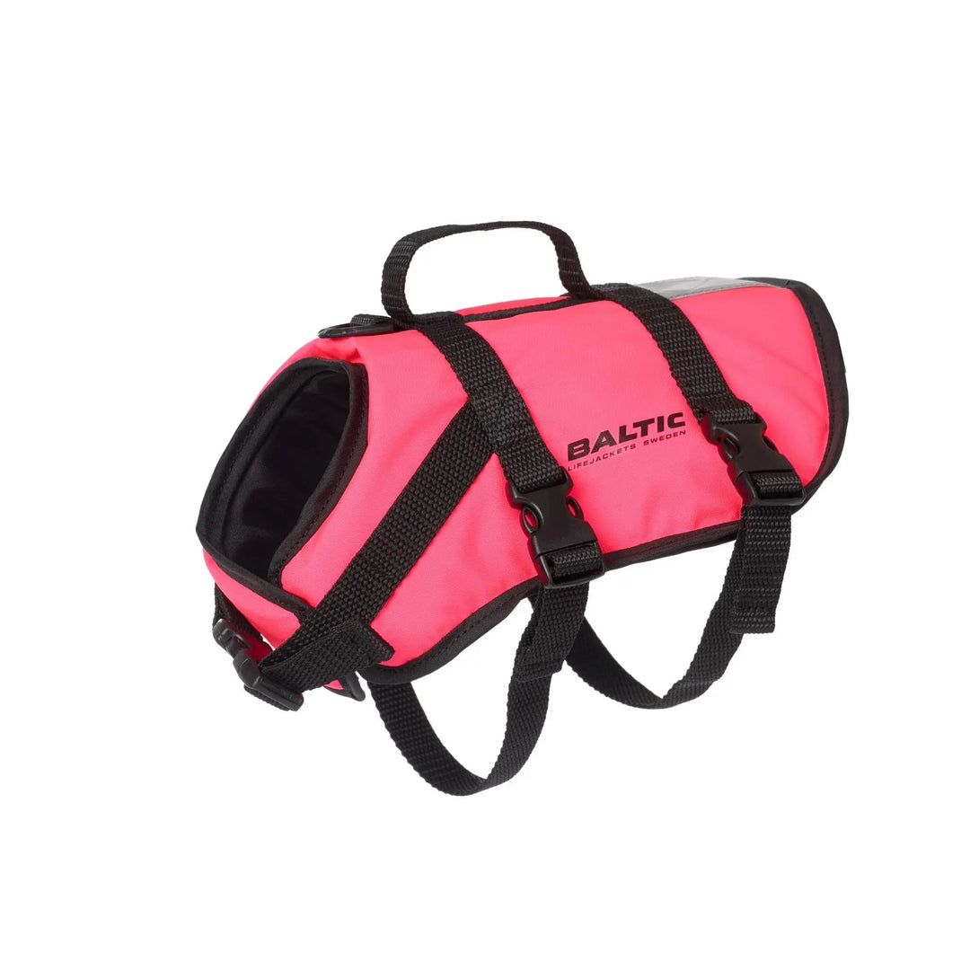 Image of a Baltic Pluto Dog Buoyancy Aid in pink.