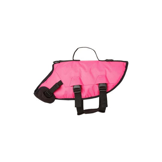 Side image of a Baltic Splash Dog Buoyancy Aid in pink.
