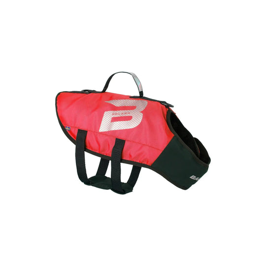 Image of a Baltic Splash Dog Buoyancy Aid in Red with reflective logo.