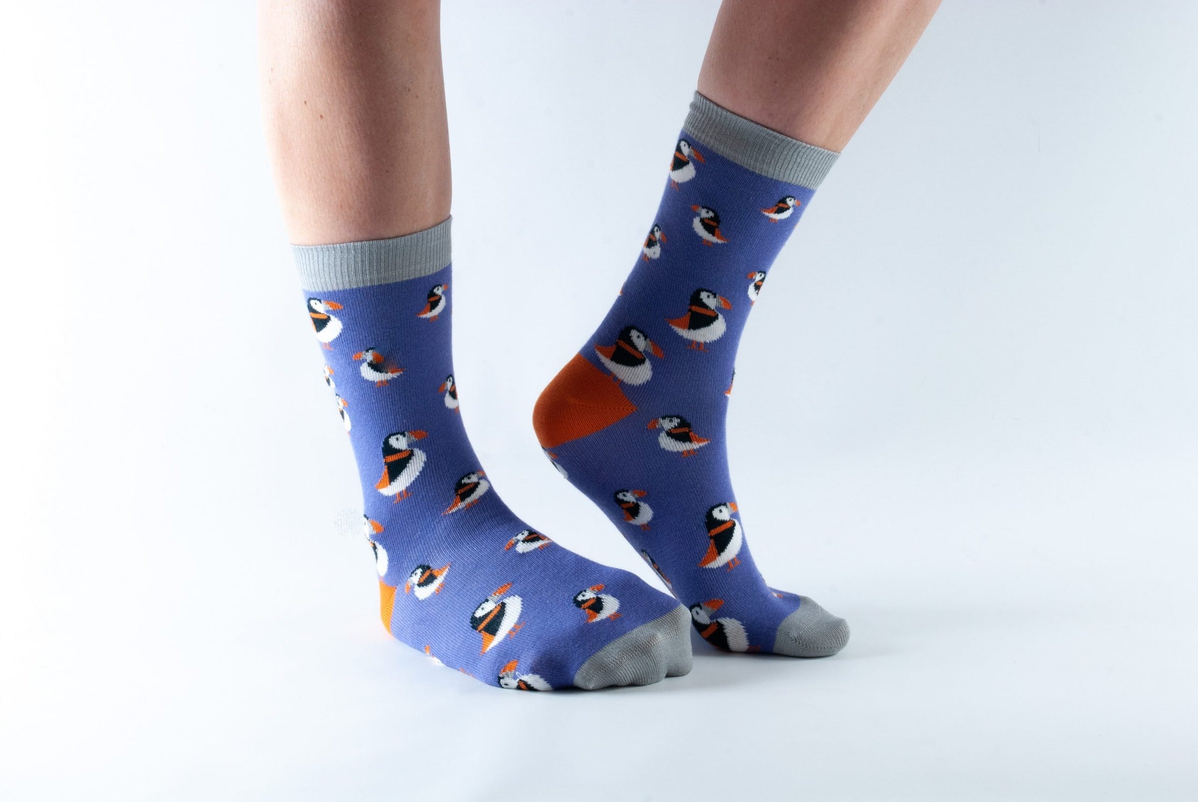 Doris & Dude Socks - Purple Puffin