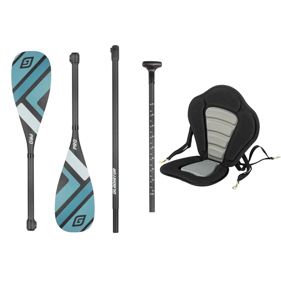 Gladiator Pro 4pc Carbon Paddle with Kayak Seat