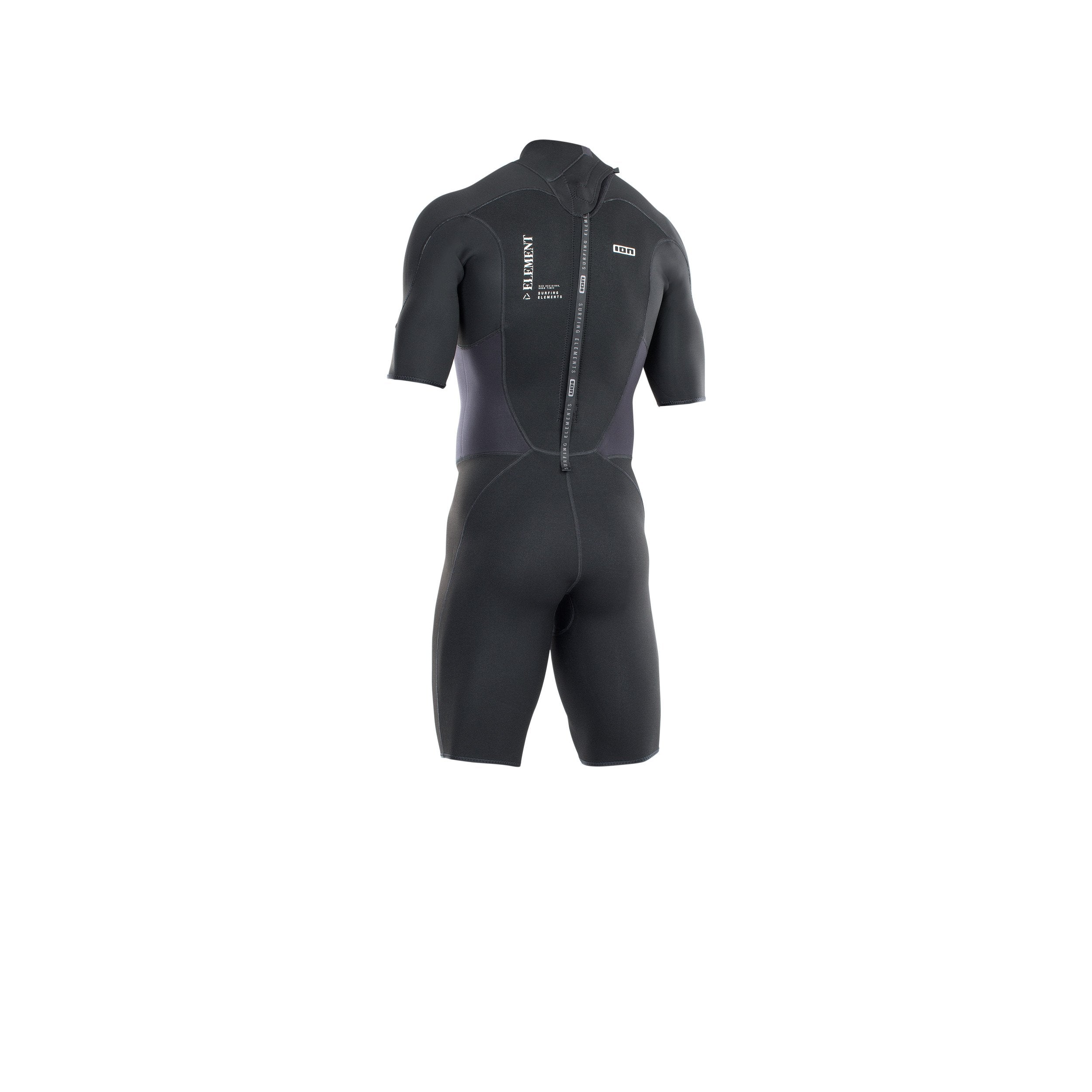 Black ION Element 2/2 Men's shorty wetsuit Back View
