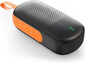 A black and orange electric pump  battery with the brand name 'OUTDOOR MASTER' written on it.