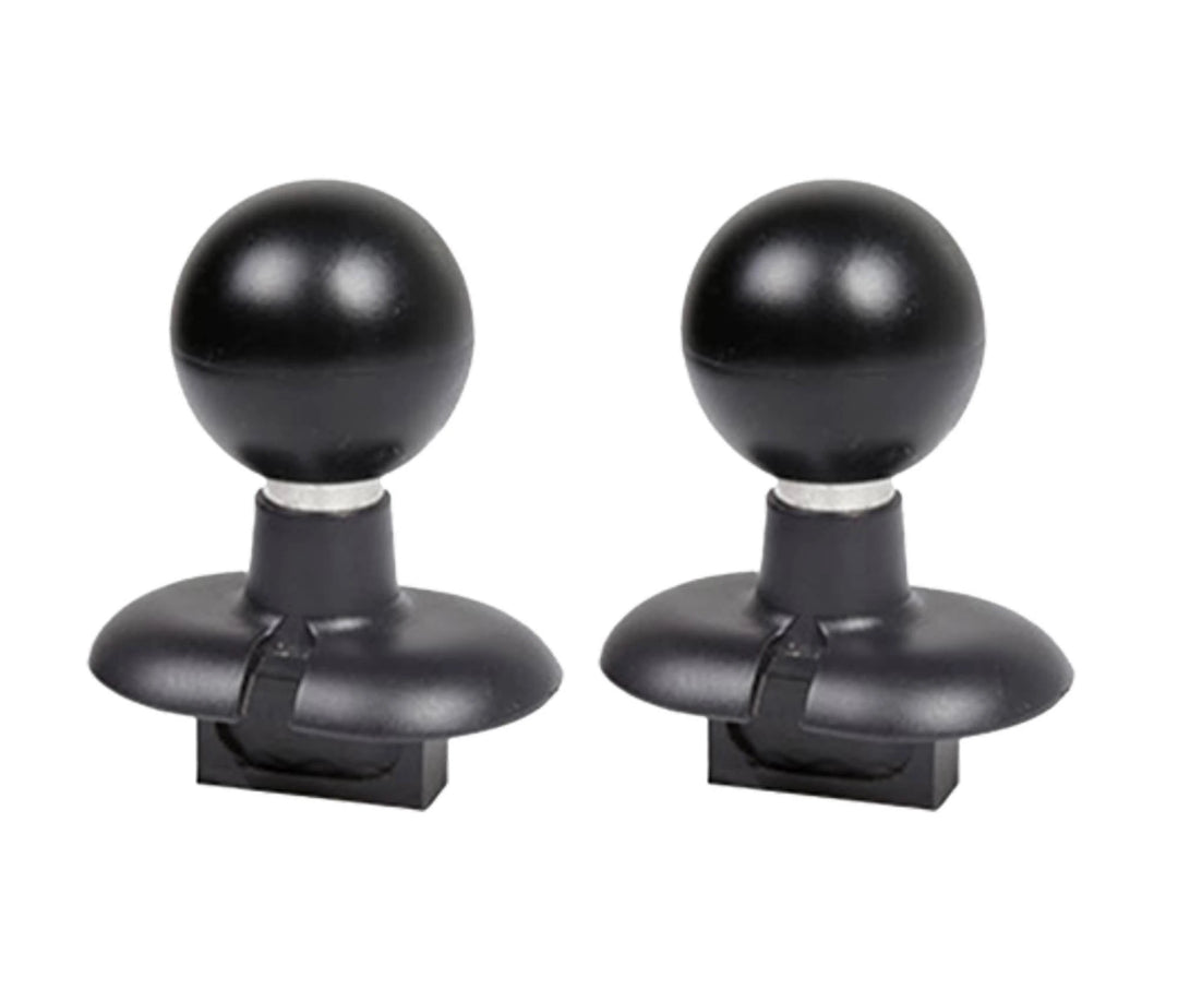 Image of 2 Starboard SUP Star mounts for Airline models, made out of black plastic.