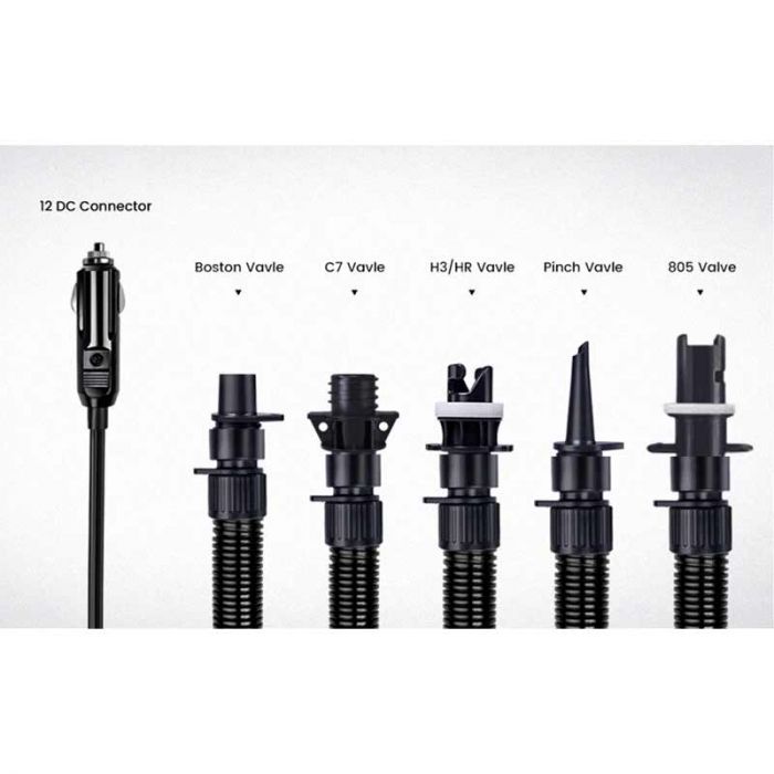 Studio image of Outdoor Master SUP Pump nozzles.