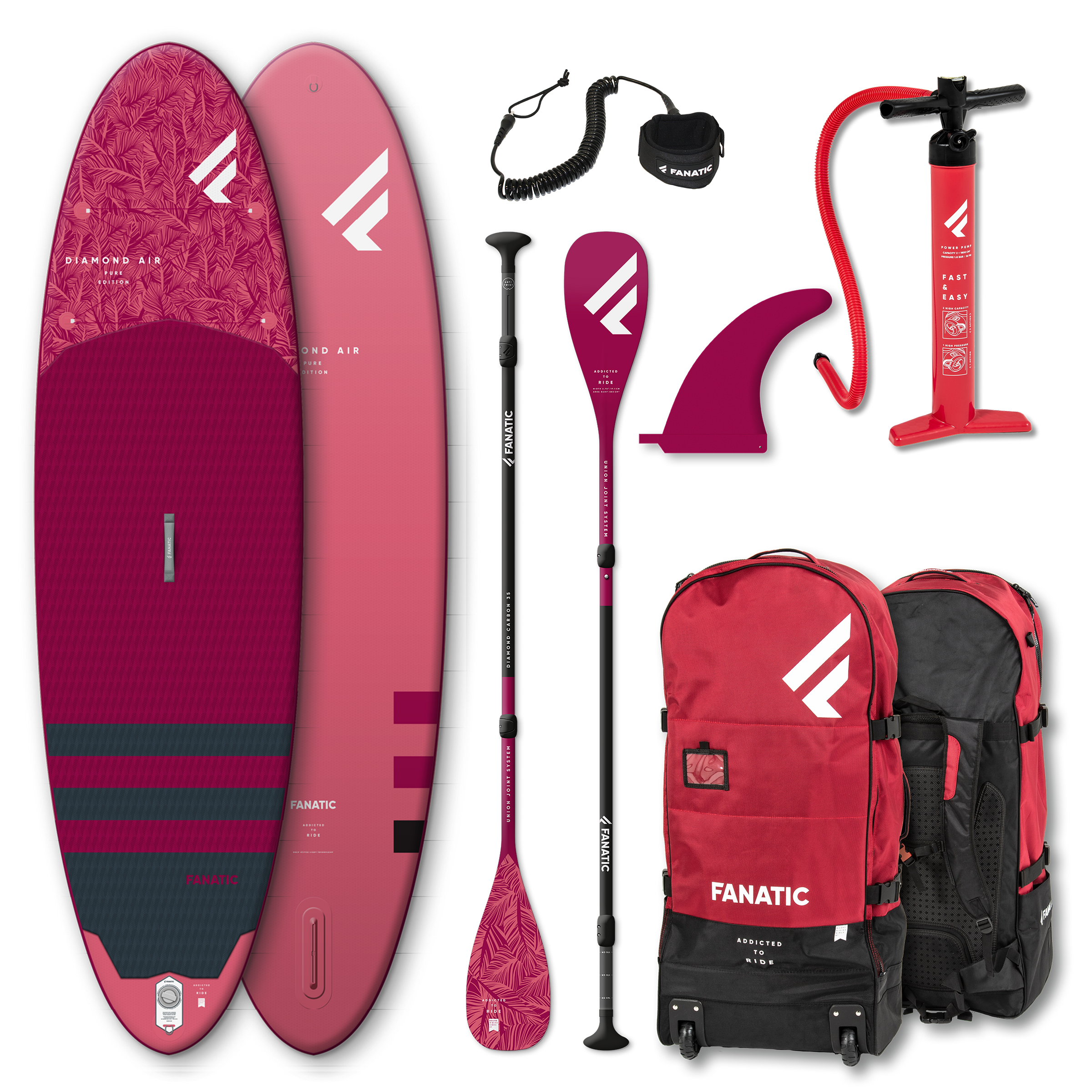 Fanatic Diamond Air iSUP Package in Pink
